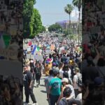NOW: Over ten thousand march through DTLA, demanding an end to ICE raids and National Guard presence