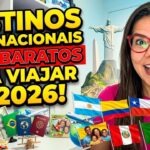 OS 7 DESTINOS INTERNACIONAIS MAIS BARATOS PARA VIAJAR EM 2026! ✈️💰 (Custo Real)
